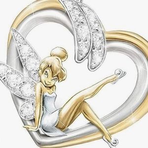 Tinkerbell Fairy Double Heart Necklace